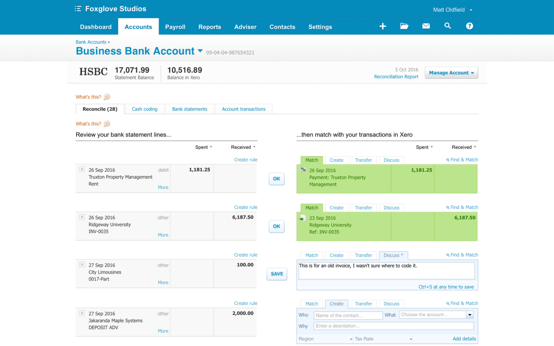 Xero Features - Bank Reconciliation