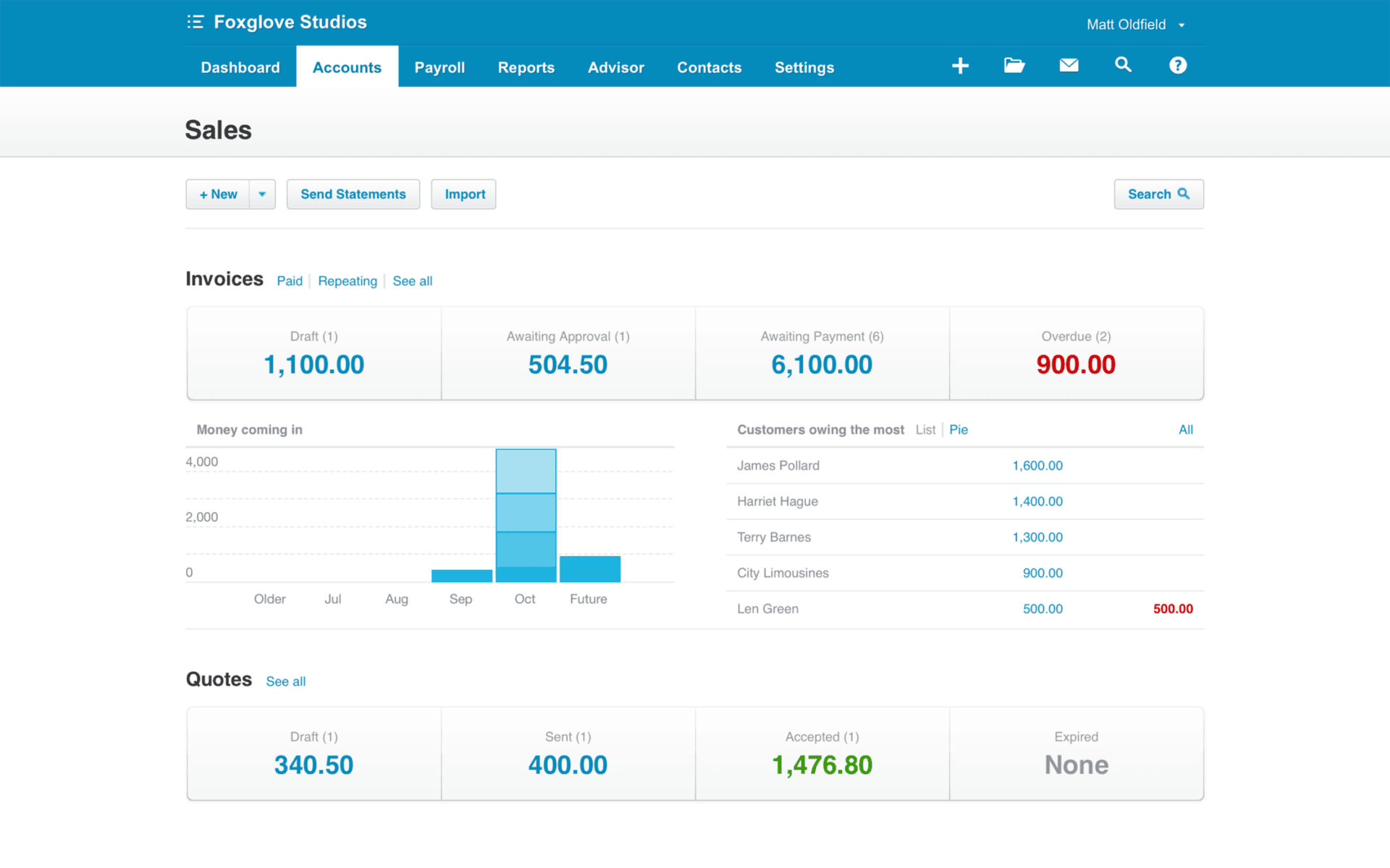 Xero Features - Customer Statements